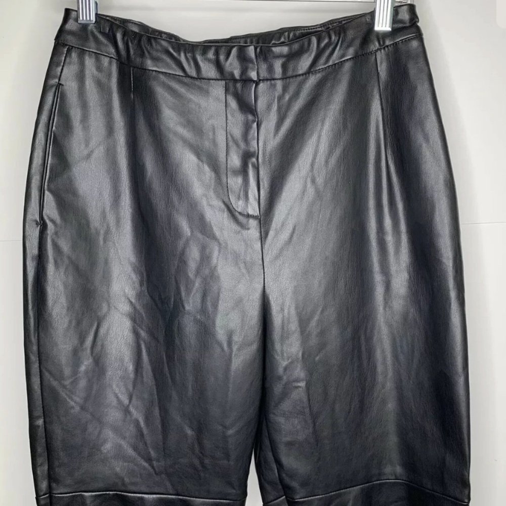 Topshop Womens Vegan Leather Pants 8 Highrise - Picture 2 of 6